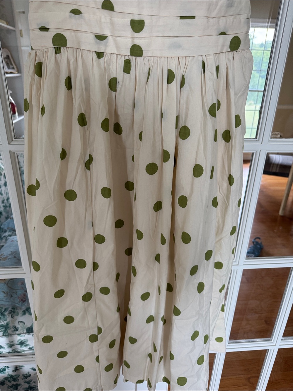 Abercrombie & Fitch Cream Sundress with Green Polka Dots - Picture 4 of 12